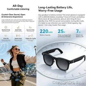 2026 Ultra AI Smart Glasses 1200P Camera ChatGPT Voice Assistant 32GB Storage Real time Translation Bluetooth Music Sunglasses - view 7