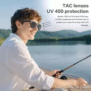 CoolWiz New4K Ultra HD AI Glasses for Men, Chat Function, IP65 Waterproof, AI Voice Assistant, 800W Camera, Bluetooth Calling Smart Glasses for Outdoor Sports and Daily Use - view 6