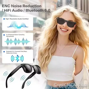 CoolWiz New4K Ultra HD AI Glasses for Men, Chat Function, IP65 Waterproof, AI Voice Assistant, 800W Camera, Bluetooth Calling Smart Glasses for Outdoor Sports and Daily Use - view 7