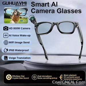 CoolWiz New4K Ultra HD AI Glasses for Men, Chat Function, IP65 Waterproof, AI Voice Assistant, 800W Camera, Bluetooth Calling Smart Glasses for Outdoor Sports and Daily Use - view 9