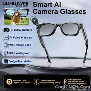 CoolWiz New4K Ultra HD AI Glasses for Men, Chat Function, IP65 Waterproof, AI Voice Assistant, 800W Camera, Bluetooth Calling Smart Glasses for Outdoor Sports and Daily Use - view 10