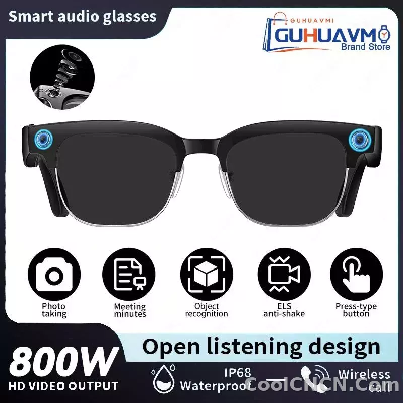 CoolWiz AI Smart Glasses 4K HD with Color Change, 8MP Camera, 1080p Video, AI Music Player, AI Calls, AI Sports Glasses for Men, for Outdoor Sports and Everyday Use - detail