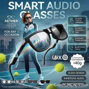 CoolWiz Cermin Mata Pintar Bluetooth 4 Tahap Elektrochromic AI Baharu ChatGPT 164+Terjemahan Bahasa Muzik Panggilan Bebas Tangan Cermin Mata Hitam Untuk Sukan Luar Penggunaan Harian - view 7