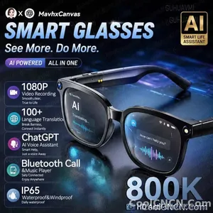 2026 New POV 800W Pixel 4K HD Trave Business Smart Glasses Men&Women 100+Language Translation 1080P Video Chatgpt Sunglasses IOS - view 1