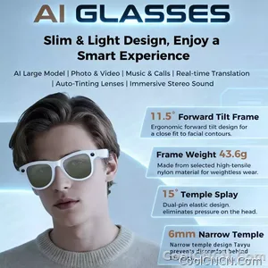 2026New Smart AI Glasses 4K 800W Camera ChatGPT Photos&Video 3600mAh Charging Case Power Bank 32GB Translation Music Sunglasses - view 4