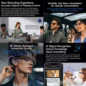 2026New AI Smart Glasses 800W Pixel Camera Various Language Translation Video Music BT Call Business 4K Color Change Glasses Men - view 7