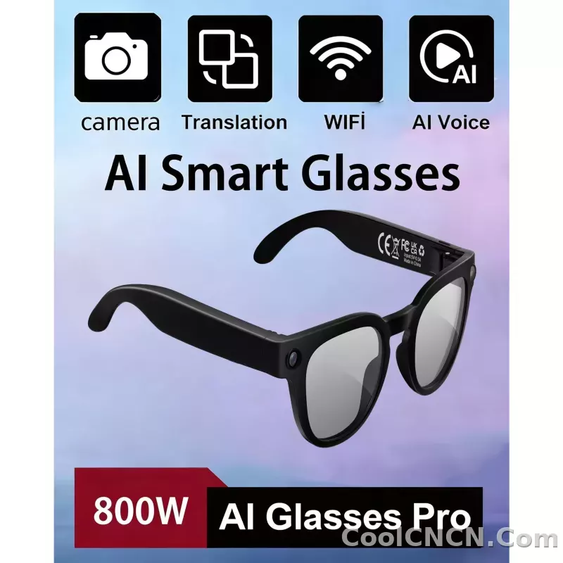 AI Smart Glasses 8MP HD Camera Video Recording AI Translation Voice Assistant TR90 Ultralight Bluetooth Call Music Smart Eyewear