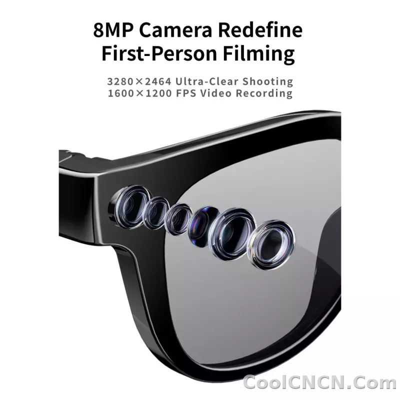 AI Smart Glasses 8MP HD Camera Video Recording AI Translation Voice Assistant TR90 Ultralight Bluetooth Call Music Smart Eyewear - detail