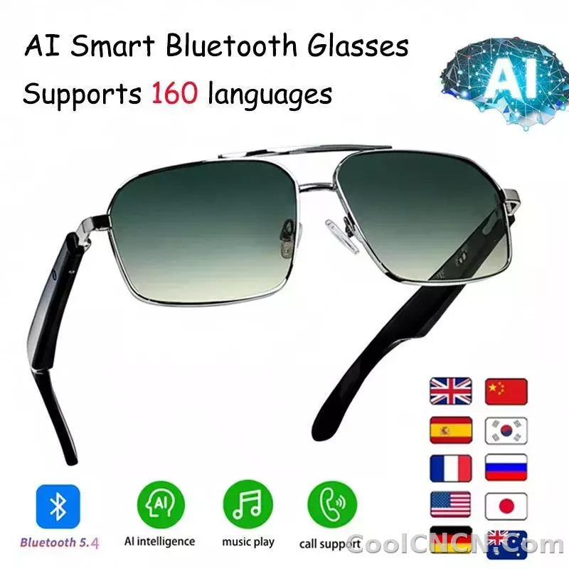 Smart Glasses Real Time Translation Wireless Bluetooth Touch Call Sports For Men Music Smart Glasses With Translator