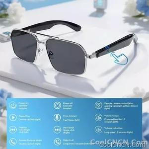 Smart Glasses Real Time Translation Wireless Bluetooth Touch Call Sports For Men Music Smart Glasses With Translator - view 5