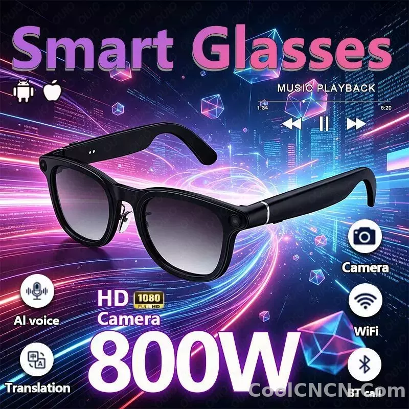 2026 New Smart Glasses Dual Microphone Noise Reduction Listening to Music 800W HD Camera Recording Bluetooth Call Smart Glasses