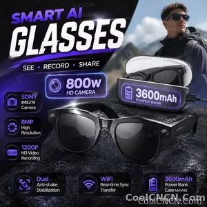 AI Camera Glasses 2026 New 1080P Video Recorder Bluetooth Audio Open Ear Music Voice Control WiFi Sync Smart Eyewear Outdoor Use - view 1