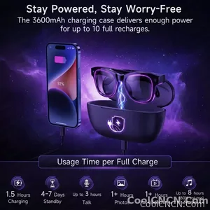 AI Camera Glasses 2026 New 1080P Video Recorder Bluetooth Audio Open Ear Music Voice Control WiFi Sync Smart Eyewear Outdoor Use - view 3