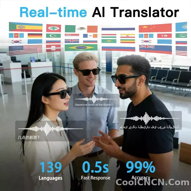2026 New 800W Pixel Camera 1080P Video Recording Smart Glasses Men AI Voice Assistant Music Player Translation Sports Sunglasses - detail