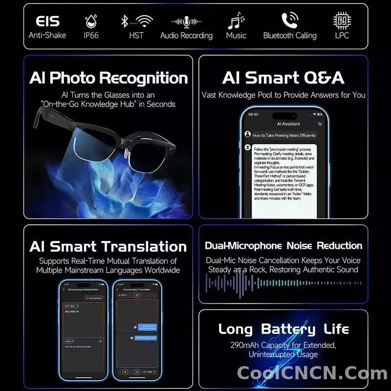 Smart Glasses 800W Camera 2026New Technologies Video Recording AI Photo Recognition Bluetooth Calls Voice Translation Sunglasses - detail