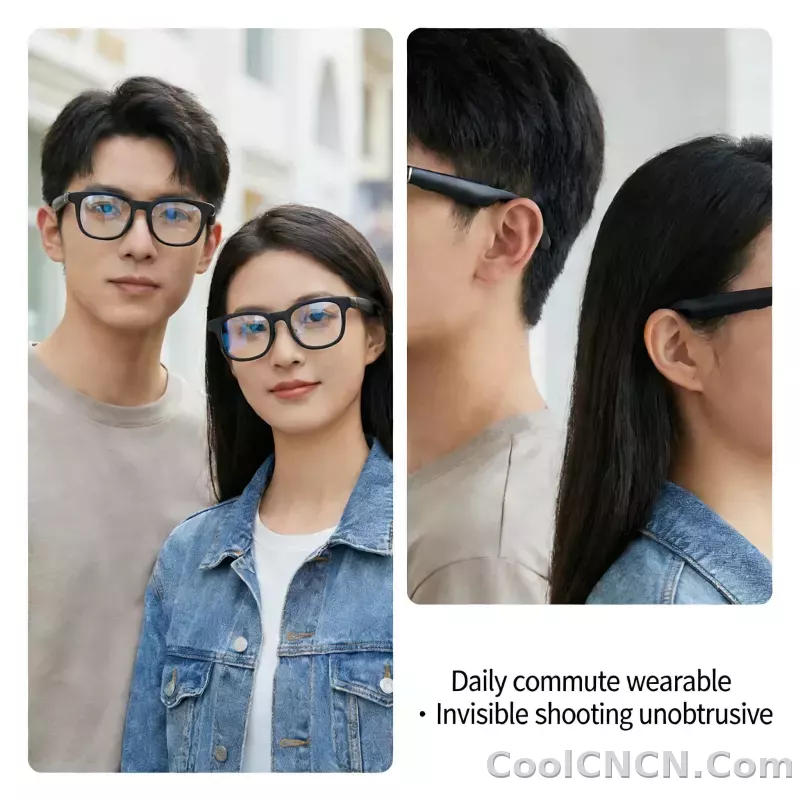 AI Smart Audio image Glasses, 3600mAh Charging Case, Hands-Free Call, Open-Ear Headphones, for Driving, Running, Daily Use - detail