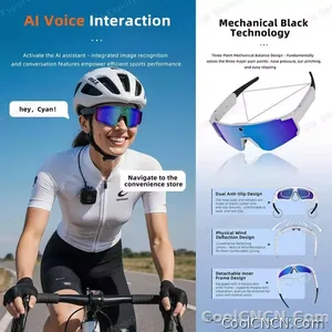 2026 New 4K HD AI Smart Cycling Glasses Men 800MP Camera Goggle BT Call AI Translation Voice Assistant Control Sunglasses Women - view 6
