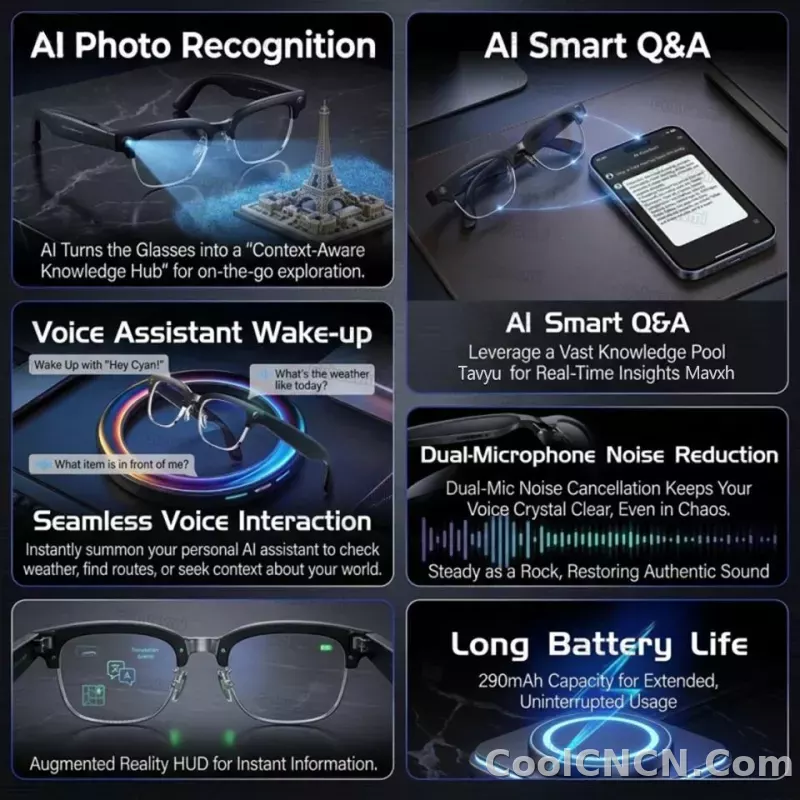 4K 800W HD Camera AI Smart Glasses 2026 ChatGPT Record Video Languages Translation Music Player Sunglasses Glasses With Camera - detail