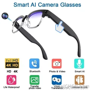 With Camera AI 4K Glasses New Upgrade 800W HD Video Recording AI Photo Recognition Translation Bluetooth Call Voice Sunglasses - view 7