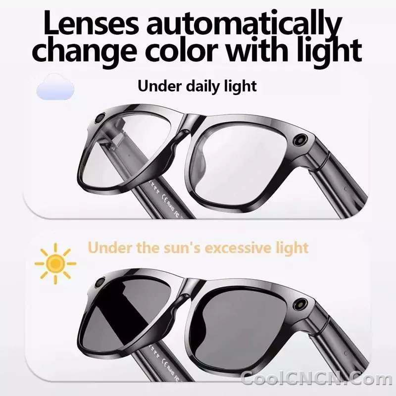 6K HD AI Camera Glasses 800MP Photochromic Multifunctional Smart Glasses Bluetooth Calling Photo Chat Music Translation 2026 - detail