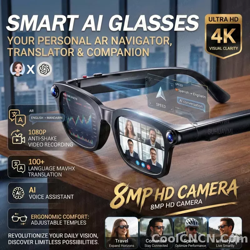 The Ultimate Guide to Choosing a Smart Glasses New Business Sports Smart Glasses Men 8MP Anti-shake Camera 100+Language Translation ChatGPT AI Assistant Video POV AI Sunglass