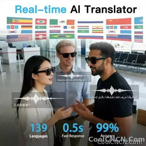 New Business Sports Smart Glasses Men 8MP Anti-shake Camera 100+Language Translation ChatGPT AI Assistant Video POV AI Sunglass - view 6