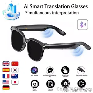 AI Smart Glasses Camera Sunglasses Wireless Bluetooth Touch Call Meeting For Men Real Time Translation Glasses With Camera Music - view 1