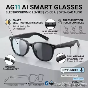 2026 New AI Smart Glasses,AI ChatGPT and Gemini-2.5 with 164 Translations Supported,Bluetooth Glasses for Men Women,Music Playback & Hands-Free Calling,Photochromic Lens,IP67 Waterproof - view 3