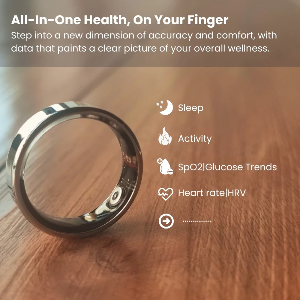 Premium Smart Ring ECG SpO2 - Titanium 7 Day Battery - detail