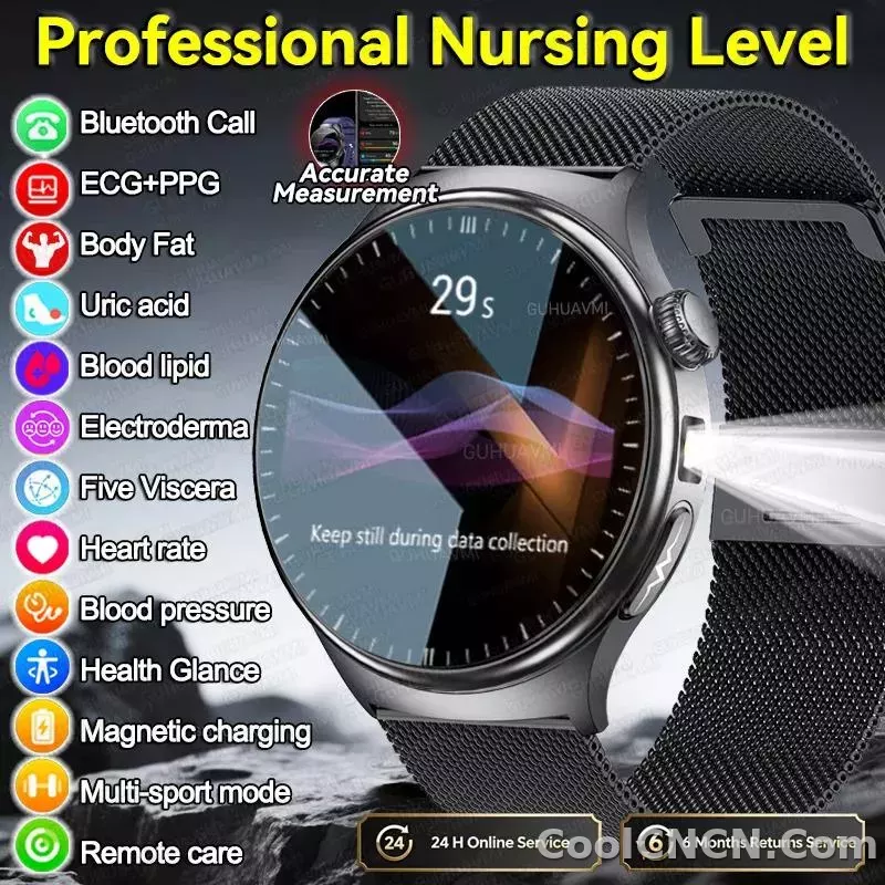 CoolWiz New Healthcare-Grade Smartwatch — Health Monitoring (Uric Acid, Lipids), ECG + PPG, Temperature, BMI, Bluetooth Calls, iOS Health smartwatch for outdoor sports and everyday use - detail