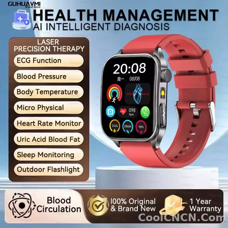 CoolWiz New Laser Therapy Smart Watch, ECG+PPG, Men’s 3D Curved Design, Sapphire Glass, Blood Pressure, Uric Acid, Lipids Monitoring, Sports smartwatch for outdoor activities and daily use - detail