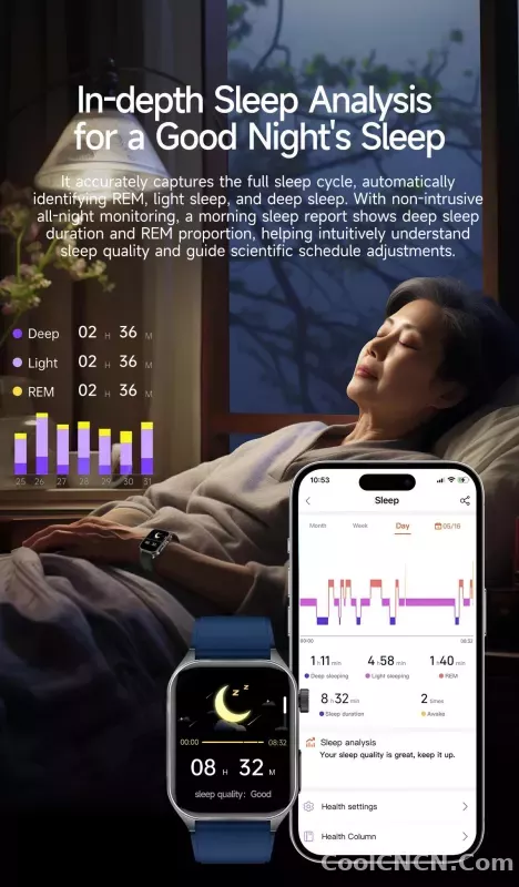 CoolWiz New Laser Therapy Smart Watch, ECG+PPG, Men’s 3D Curved Design, Sapphire Glass, Blood Pressure, Uric Acid, Lipids Monitoring, Sports smartwatch for outdoor activities and daily use - detail
