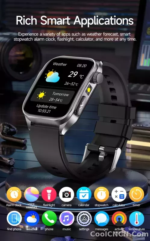 CoolWiz New Laser Therapy Smart Watch, ECG+PPG, Men’s 3D Curved Design, Sapphire Glass, Blood Pressure, Uric Acid, Lipids Monitoring, Sports smartwatch for outdoor activities and daily use - detail