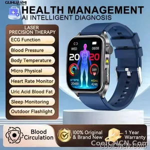 CoolWiz New Laser Therapy Smart Watch, ECG+PPG, Men’s 3D Curved Design, Sapphire Glass, Blood Pressure, Uric Acid, Lipids Monitoring, Sports smartwatch for outdoor activities and daily use - view 10