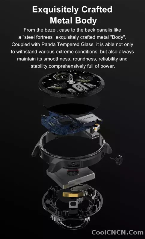 CoolWiz Smartwatch with built-in GPS, offline maps, 4GB memory, 3ATM water resistance, 500mAh battery, compass, call making, sports swimming band for outdoor activities and everyday use - detail