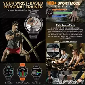 CoolWiz Smartwatch with built-in GPS, offline maps, 4GB memory, 3ATM water resistance, 500mAh battery, compass, call making, sports swimming band for outdoor activities and everyday use - view 6