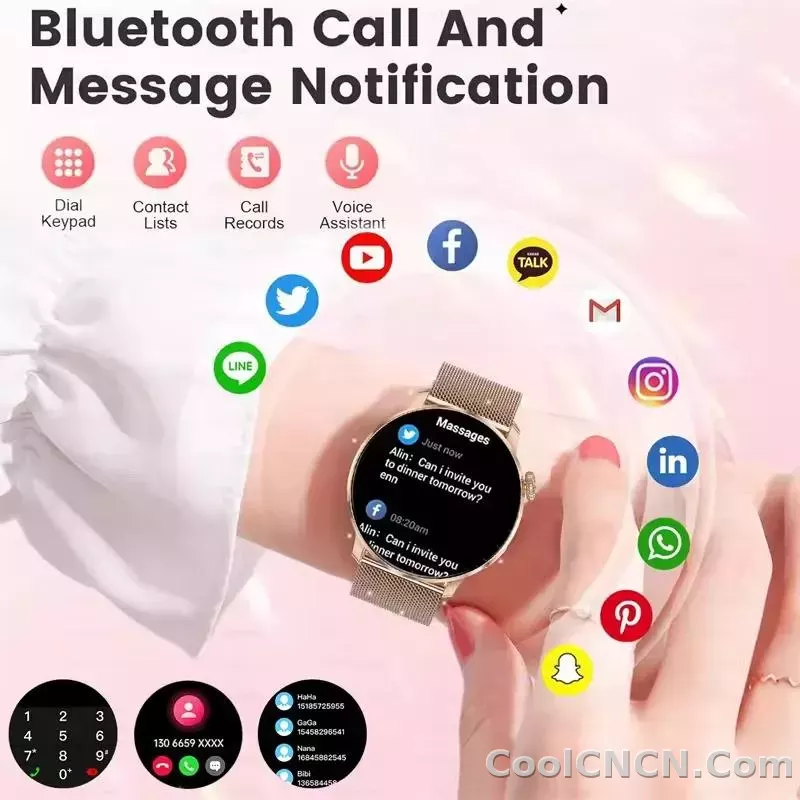 CoolWiz New Women’s Smart Watch, 1.43″ AMOLED HD Screen, GPS, Heart Rate Monitor, Bluetooth Calling, Waterproof, Outdoor Smart Watch for Women, Suitable for Sports, Outdoor Activities, and Daily Use - detail