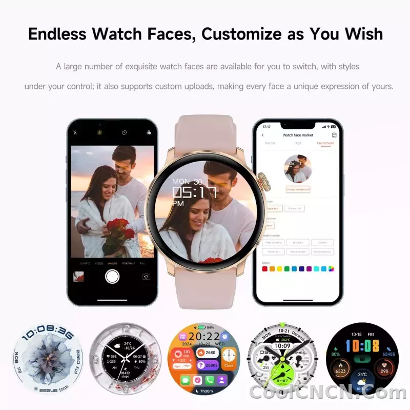 CoolWiz New Women’s Smart Watch, 1.43″ AMOLED HD Screen, GPS, Heart Rate Monitor, Bluetooth Calling, Waterproof, Outdoor Smart Watch for Women, Suitable for Sports, Outdoor Activities, and Daily Use - detail