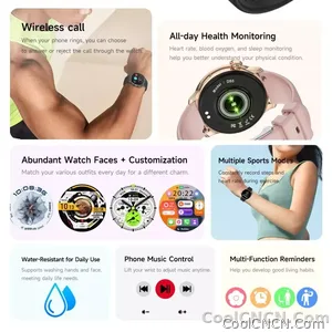 CoolWiz New Women’s Smart Watch, 1.43″ AMOLED HD Screen, GPS, Heart Rate Monitor, Bluetooth Calling, Waterproof, Outdoor Smart Watch for Women, Suitable for Sports, Outdoor Activities, and Daily Use - view 12