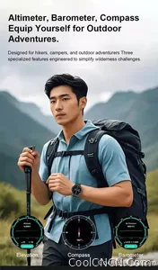 CoolWiz 025 Professional Sports Smart Watch, Military-Grade, Dual-Band GPS Positioning for Men, 10 ATM Water Resistance, 1000 mAh Battery, Compass Bracelet, Compatible with iOS—Ideal for Outdoor Sports and Everyday Use - view 21