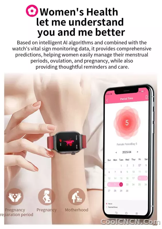 CoolWiz Health Blood Pressure ECG + PPG Monitor Smartwatch for Men — uric acid, blood fat, five organ monitoring, call capability, health tracker, compatible with iOS, suitable for outdoor sports and daily use - detail