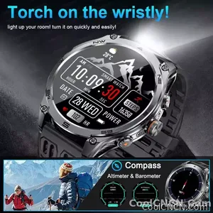 CoolWiz Smart Watch Military Grade with GPS for Men, 1000mAh Battery, 10 ATM Water Resistance, Compass, Blood Pressure Monitor, Call Function, Sports Smart Watch for Outdoor Activities and Everyday Use - view 1