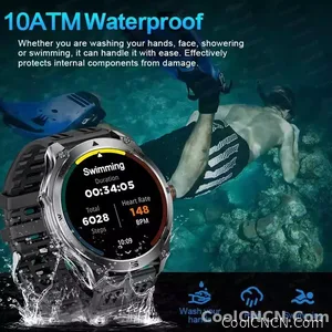 CoolWiz Smart Watch Military Grade with GPS for Men, 1000mAh Battery, 10 ATM Water Resistance, Compass, Blood Pressure Monitor, Call Function, Sports Smart Watch for Outdoor Activities and Everyday Use - view 4