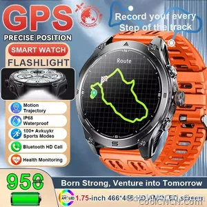 CoolWiz Smart Watch Military Grade with GPS for Men, 1000mAh Battery, 10 ATM Water Resistance, Compass, Blood Pressure Monitor, Call Function, Sports Smart Watch for Outdoor Activities and Everyday Use - view 9