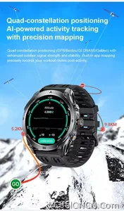 CoolWiz Smart Watch Military Grade with GPS for Men, 1000mAh Battery, 10 ATM Water Resistance, Compass, Blood Pressure Monitor, Call Function, Sports Smart Watch for Outdoor Activities and Everyday Use - view 13