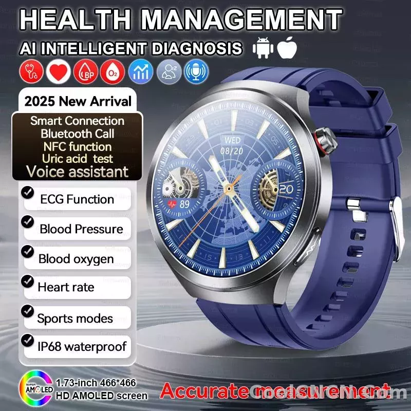 CoolWiz Smart Watch for Body Composition, Blood Pressure, NFC ECG + PPG, Body Temperature, Uric Acid, Lipids, Call Function; Waterproof Smart Watch for Men, suitable for outdoor sports and daily use - detail