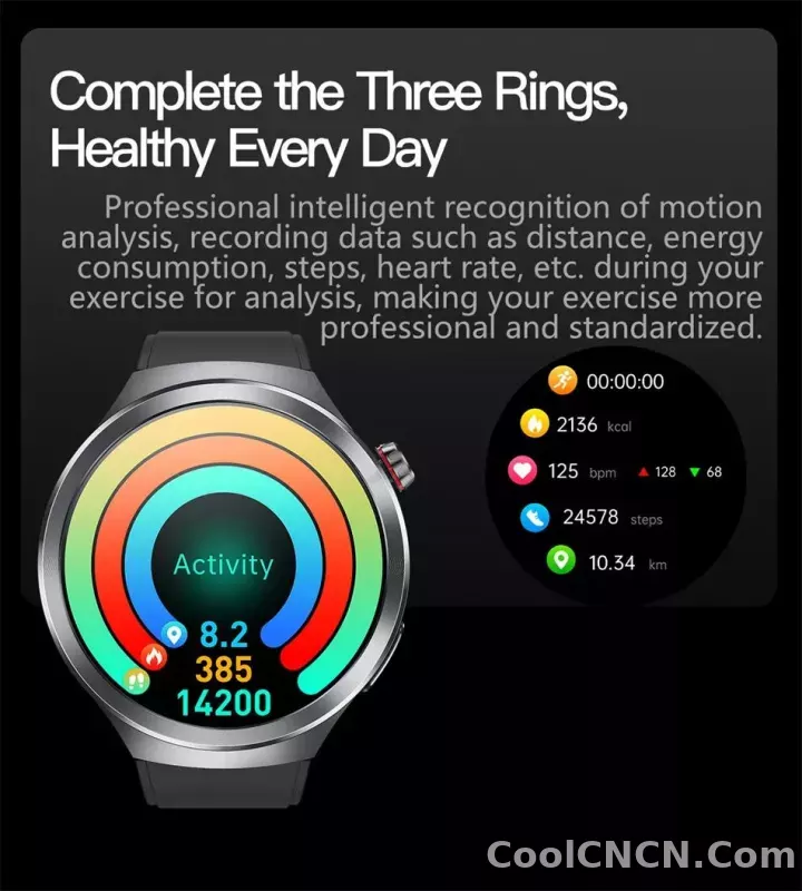 CoolWiz Smart Watch for Body Composition, Blood Pressure, NFC ECG + PPG, Body Temperature, Uric Acid, Lipids, Call Function; Waterproof Smart Watch for Men, suitable for outdoor sports and daily use - detail