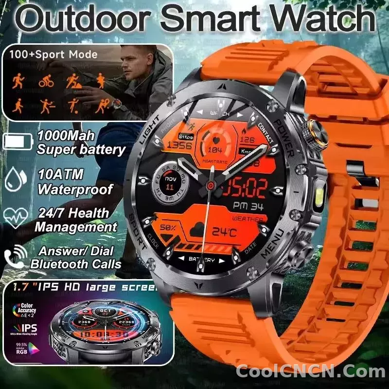 CoolWiz Original T Rex 3 Ultra Military GPS smartwatch with trajectory tracking and compass, 1000 mAh battery, 5 ATM water resistance; smart sports watch for men and women, suitable for outdoor sports and everyday use - detail