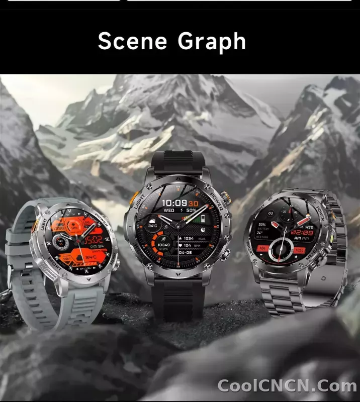 CoolWiz Original T Rex 3 Ultra Military GPS smartwatch with trajectory tracking and compass, 1000 mAh battery, 5 ATM water resistance; smart sports watch for men and women, suitable for outdoor sports and everyday use - detail