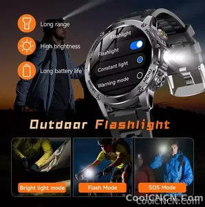 CoolWiz Original T Rex 3 Ultra Military GPS smartwatch with trajectory tracking and compass, 1000 mAh battery, 5 ATM water resistance; smart sports watch for men and women, suitable for outdoor sports and everyday use - view 16